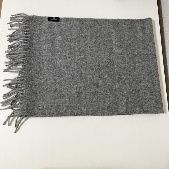 Tumi Fringe Scarf Pure Peruvian 100% Baby Alpaca Gray - Picture 1 of 8